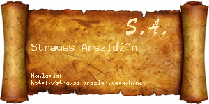 Strauss Arszlán névjegykártya